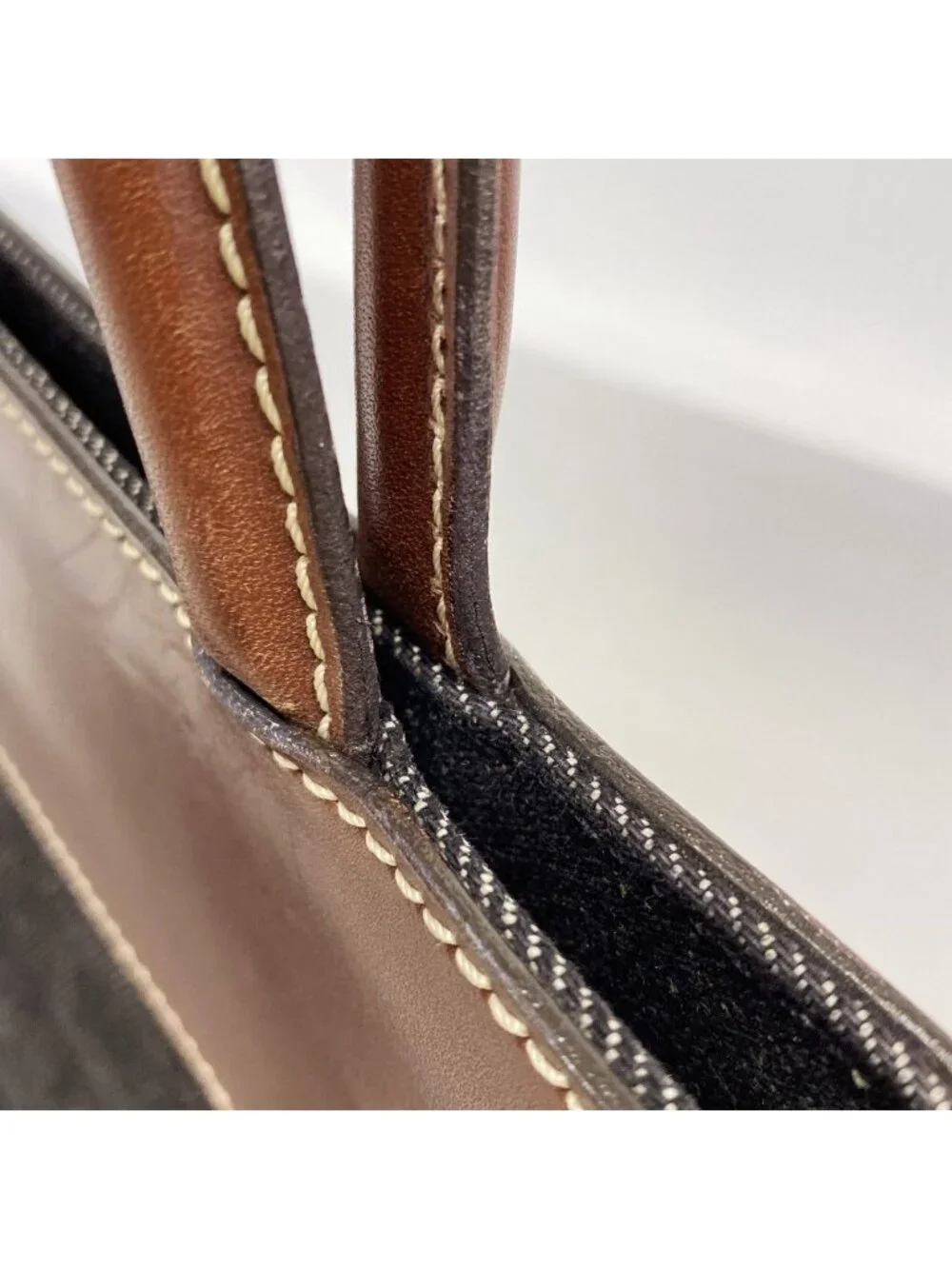 Chanel Tote Denim Black Brown Gold